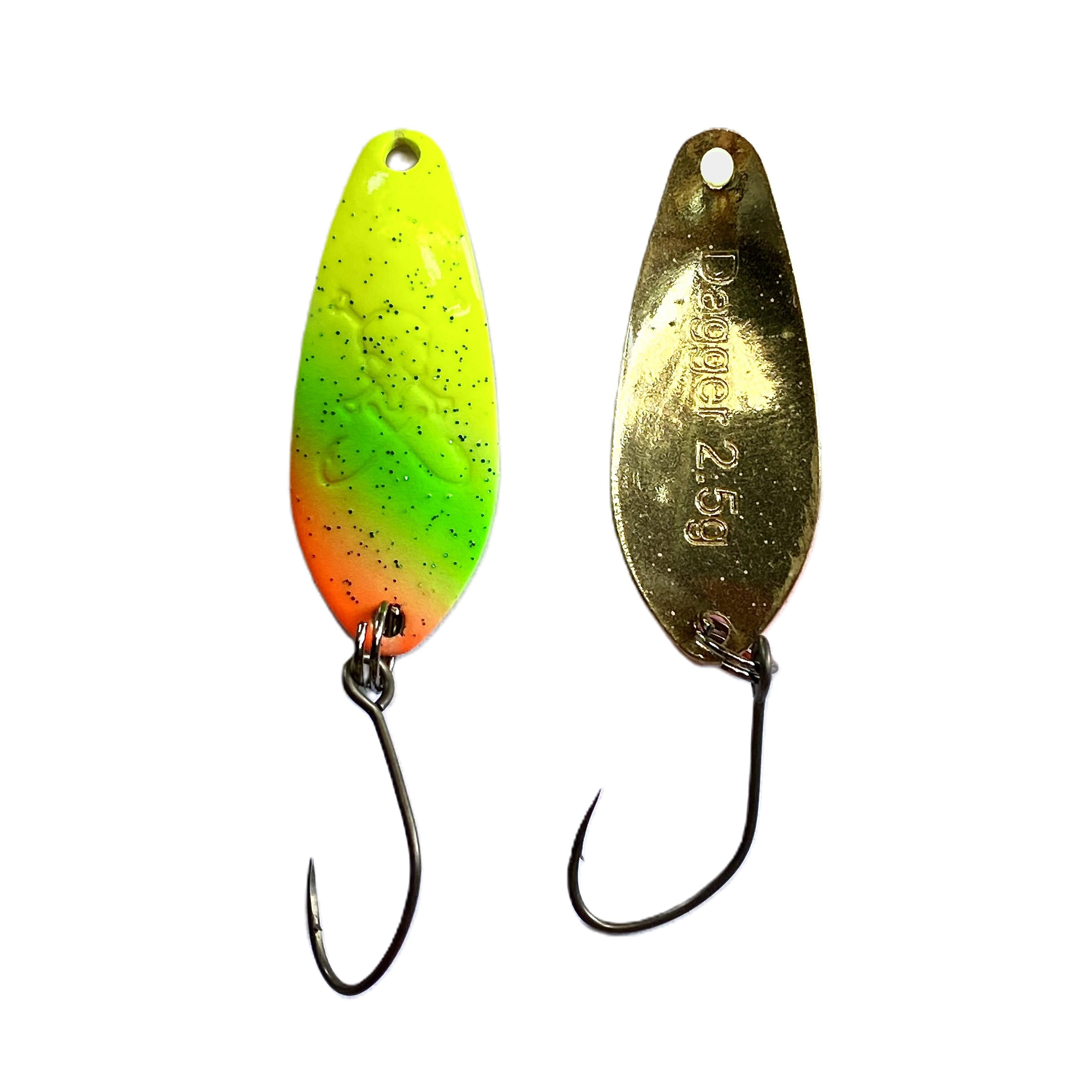 Forellenspoon Dagger mit 2,5 Gramm, Farbe 6 (Glow in the dark)