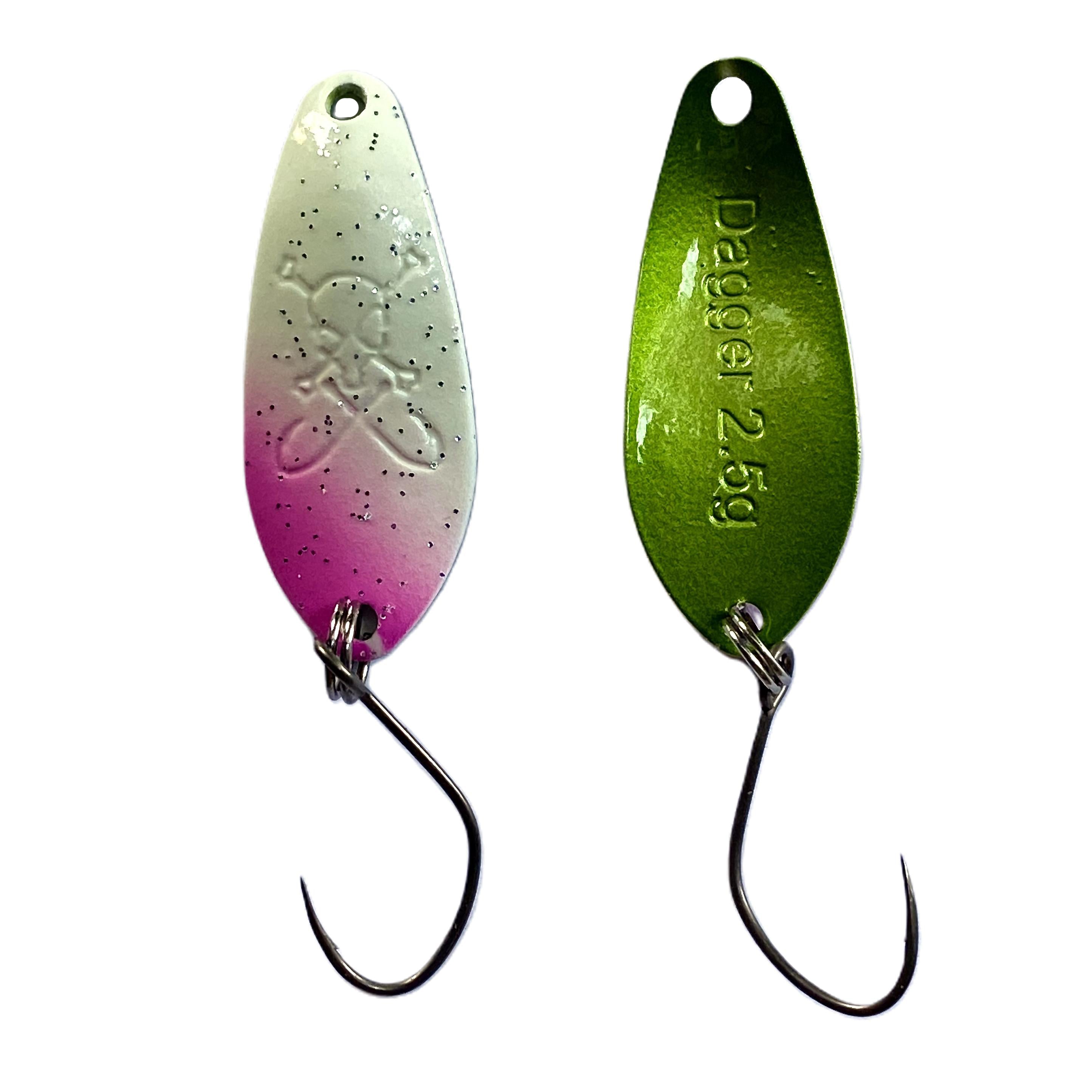 Forellenspoon Dagger mit 2,5 Gramm, Farbe 10 (Glow in the dark)